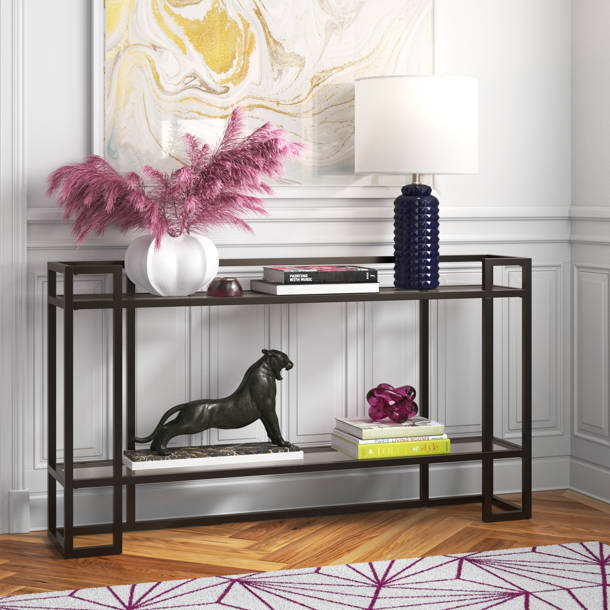Etta Avenue™ Jamir Glass End Table with Storage & Reviews Wayfair